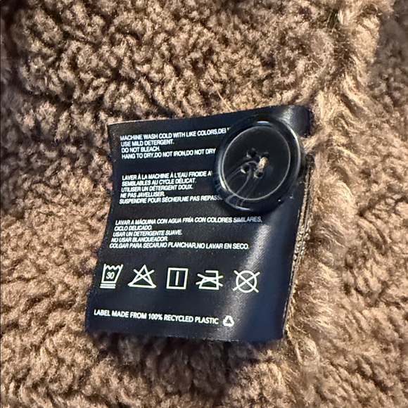 Bernardo Cruelty Free Faux Leather Faux Shearling Brown Coat Size XXL - Picture 4 of 5